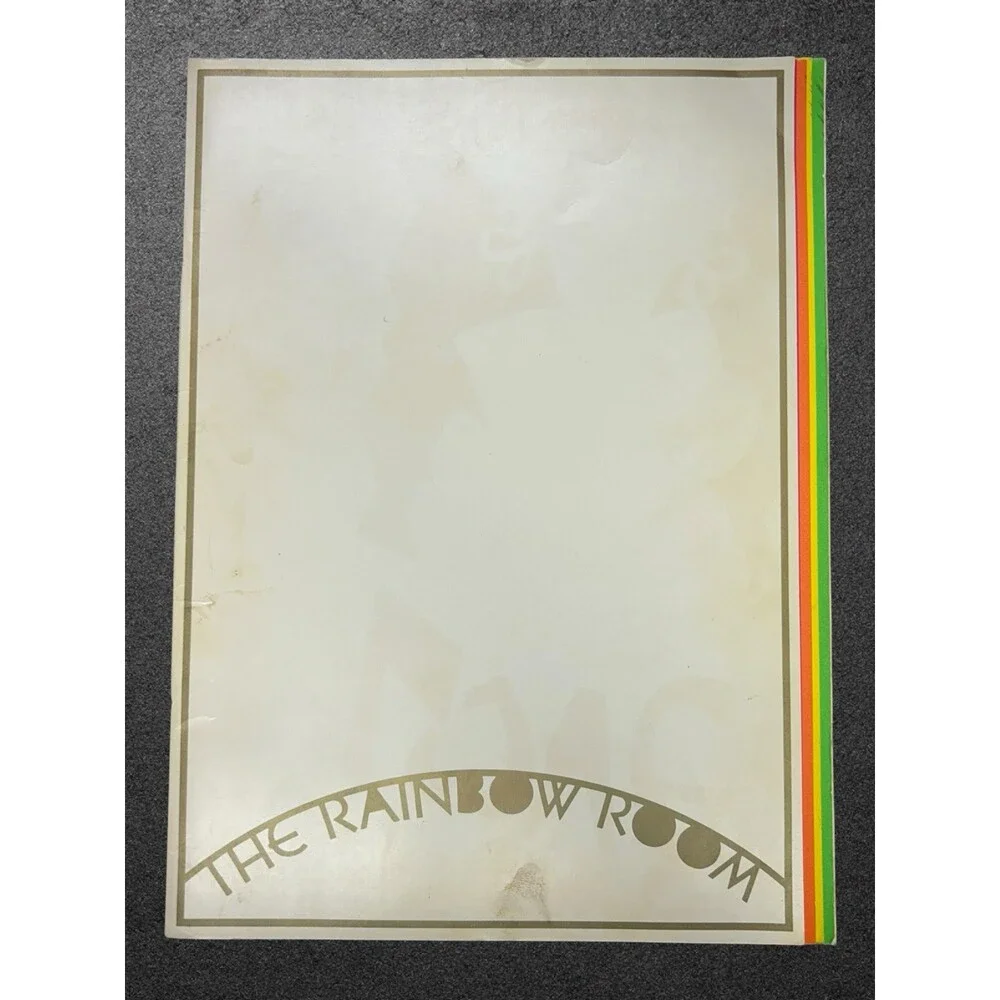 Vintage The Rainbow Room New York Restaurant Menu Die Cut Stripes Retro